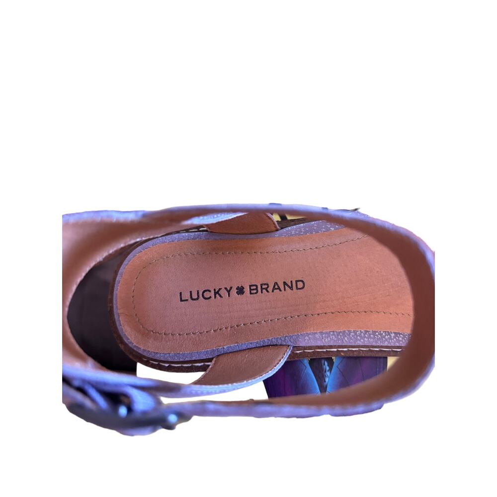 NEW Lucky Brand Kimaya Sandals Women's Size 8.5 M Purple Orchid Leather Summer - Picture 8 of 11
